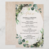 Eucalyptus Greenery Modern Geometric Wedding Menu (Voorkant / Achterkant)