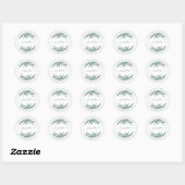 Eucalyptus Greenery Modern Wedding Save the Date Ronde Sticker (Vel)
