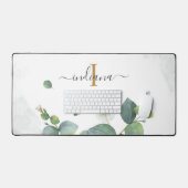 Eucalyptus Greenery Monogram Script Baby Shower Ma (Clavier et souris)