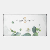 Eucalyptus Greenery Monogram Script Fête de Mariag (Recto)