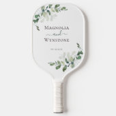 Eucalyptus Greenery Monogram Weddenschap Pickleball Paddle (Voorkant)