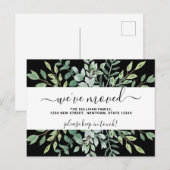 Eucalyptus Greenery Moving Announcement Briefkaart (Voorkant / Achterkant)