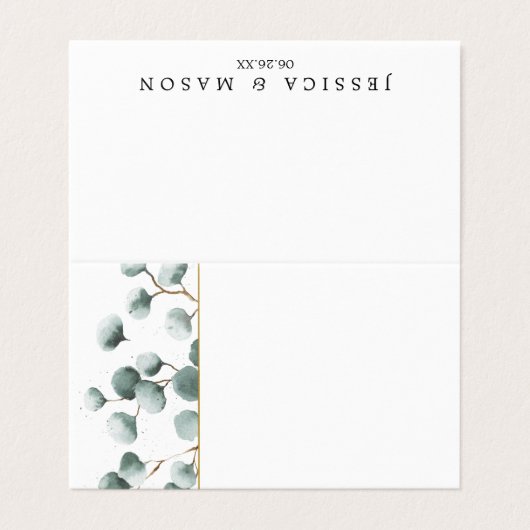 Eucalyptus Greenery Place kaarten (Buitenkant ongevouwen)