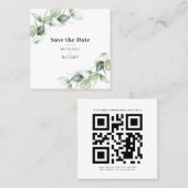 Eucalyptus Greenery QR Code Enregistrer la carte d (Devant / Derrière)