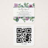 Eucalyptus Greenery QR Code Mariage Carte RSVP (Devant & derrière)