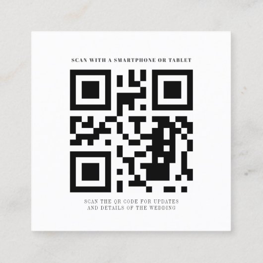 Eucalyptus Greenery QR Code Save the Date Kaart Vierkante Visitekaartje (Achterkant)