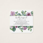Eucalyptus Greenery QR Code Weddenschap RSVP Card Vierkante Visitekaartjes (Voorkant)