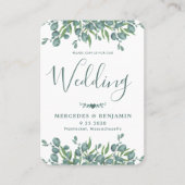 Eucalyptus Greenery QR Code Weddenschap Visitekaartje (Voorkant)