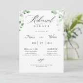 Eucalyptus Greenery Rehearsal Dinner Invitation Kaart (Staand voorkant)