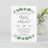 Eucalyptus Greenery Rehearsal Dinner Invitation Kaart (Staand voorkant)