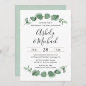 Eucalyptus Greenery Rehearsal Dinner Invitation Kaart (Voorkant / Achterkant)