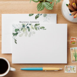 Eucalyptus Greenery Return Address Envelop