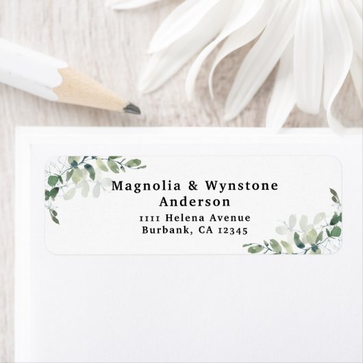 Eucalyptus Greenery Return Address Label (Insitu)