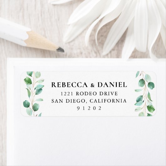 Eucalyptus Greenery Return Address Label (Insitu)