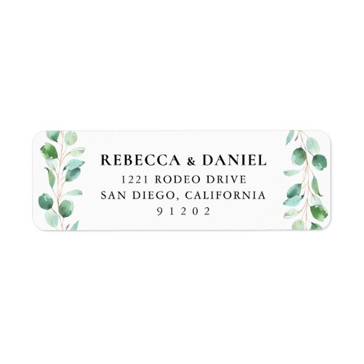 Eucalyptus Greenery Return Address Label (Voorkant)