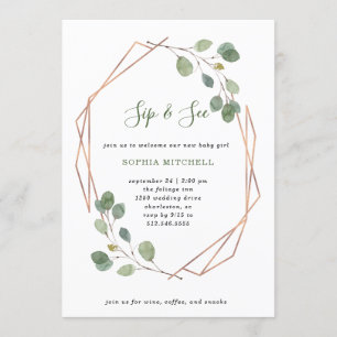 Eucalyptus Greenery Roos Gold Geo Sip and See Kaart