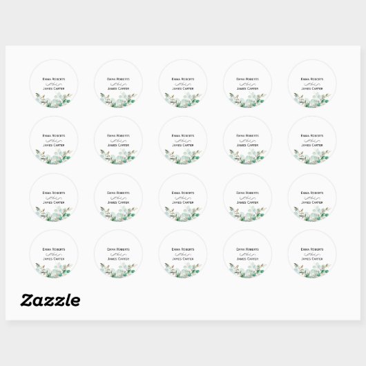 Eucalyptus Greenery Round Sticker (Feuille)