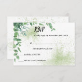Eucalyptus Greenery RSVP Wedding Response Kaart (Voorkant / Achterkant)