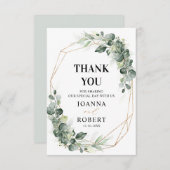 Eucalyptus Greenery Rustic Geometric Wedding Bedankkaart (Voorkant / Achterkant)
