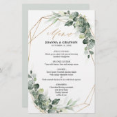 Eucalyptus Greenery Rustic Geometric Wedding Menu (Voorkant / Achterkant)