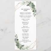 Eucalyptus Greenery Rustic Geometric Wedding Programma (Achterkant)