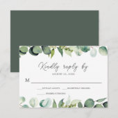 Eucalyptus Greenery Rustic Wedding RSVP Kaartje (Voorkant / Achterkant)