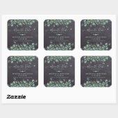 Eucalyptus Greenery Rustic Wedding Save the Date Vierkante Sticker (Vel)