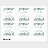 Eucalyptus Greenery Sage Wedding Save the Date Vierkante Sticker (Vel)