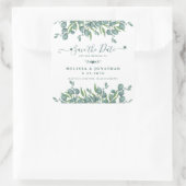 Eucalyptus Greenery Sage Wedding Save the Date Vierkante Sticker (Tas)