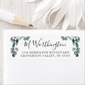 Eucalyptus Greenery Script Return-adres Etiket (Insitu)