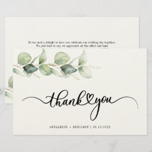 Eucalyptus Greenery Script Weddenschap Bedankt Briefpapier