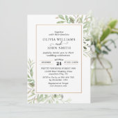Eucalyptus Greenery Simple Wedding L008 Kaart (Staand voorkant)