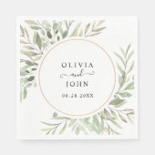 Eucalyptus Greenery Simple Wedding Servet (Voorkant)