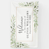 Eucalyptus Greenery Simple Wedding Spandoek (Verticaal)