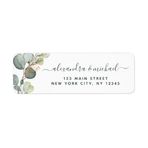 Eucalyptus Greenery Succulent Elegant Wedding Etiket