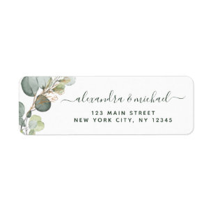 Eucalyptus Greenery Succulent Elegant Wedding Etiket