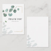 Eucalyptus Greenery Succulent Gold Lijst Hartelijk Notitiekaartje (Voorkant / Achterkant)