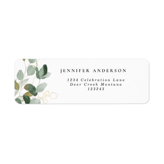 Eucalyptus Greenery Succulent Label (Voorkant)
