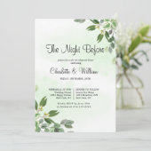 Eucalyptus Greenery Succulent Rehearsal Dinner Kaart (Staand voorkant)