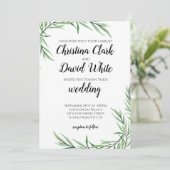 Eucalyptus Greenery Succulent Wedding Kaart (Staand voorkant)