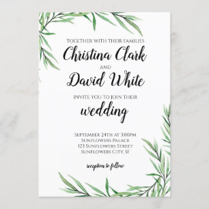Eucalyptus Greenery Succulent Wedding Kaart