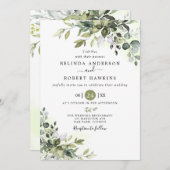 Eucalyptus Greenery Succulent Wedding Kaart (Voorkant / Achterkant)