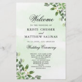 Eucalyptus Greenery Succulent Wedding Programs (Voorkant)