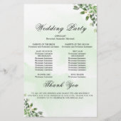 Eucalyptus Greenery Succulent Wedding Programs (Achterkant)