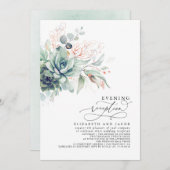 Eucalyptus Greenery Succulents Eving Reception I Kaart (Voorkant / Achterkant)