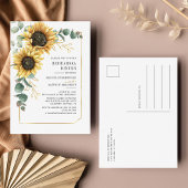 Eucalyptus Greenery Sunflower Rehearsal Dinner Uitnodiging Briefkaart
