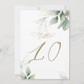 Eucalyptus Greenery Tabel 10 Wedding Table Number Kaart (Achterkant)