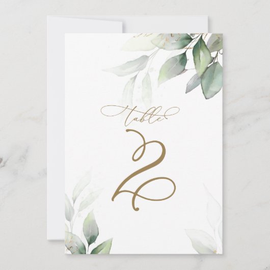 Eucalyptus Greenery Tabel 2 Weddenschappen Kaart (Voorkant)