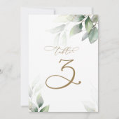 Eucalyptus Greenery Tabel 3 Weddenschap Kaart (Voorkant)