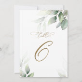 Eucalyptus Greenery Tabel 6 Wedstrijknummer Kaart (Achterkant)